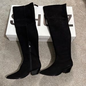 NWT Schutz Lucilina Boot Size 7 Black / Nubuck